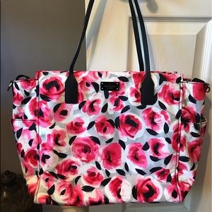Kate Spade XL Tote Bag Floral Pink/White